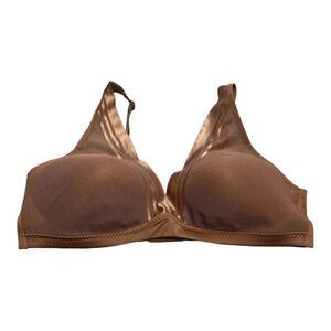 Ambrielle Bra Women's 2XL Brown Nylon Stretch Adjustable Straps Sheer Lingerie